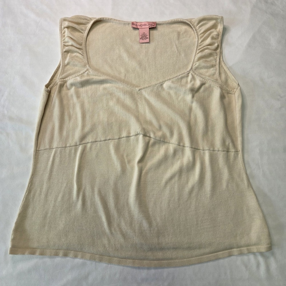 Bandalino Woman Vtg Silk Blend Tank Sz 1x RUNS SMALL Quiet Luxury Old Money Chic